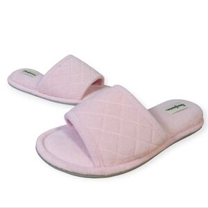 Dearfoams Microfiber Terry Slide Slippers in Fresh Pink Size 7 / 8